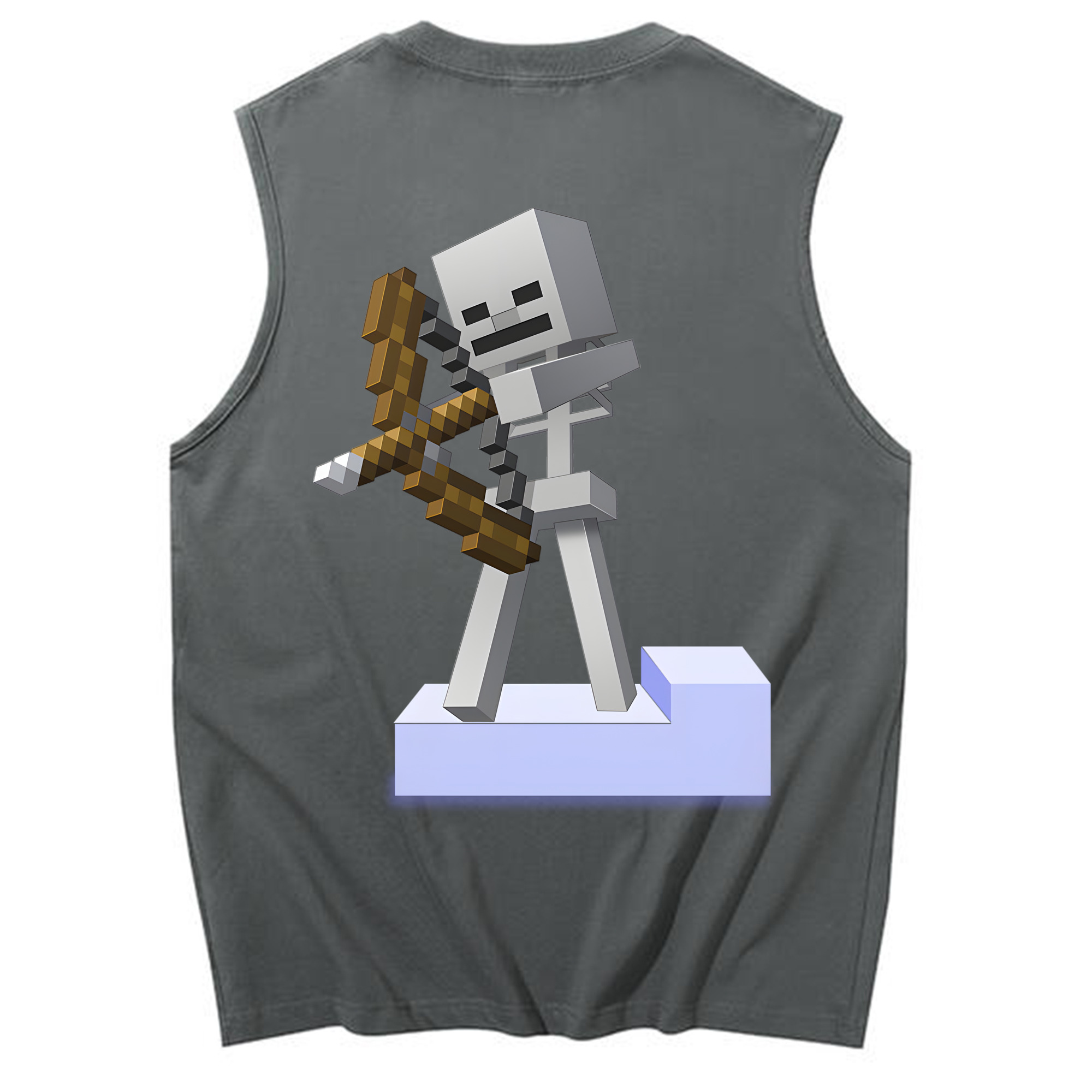 （画像用） マインクラフト ブロックの世界 Minecraft MC Block world コットン100％タンクトップ（背面プリント）